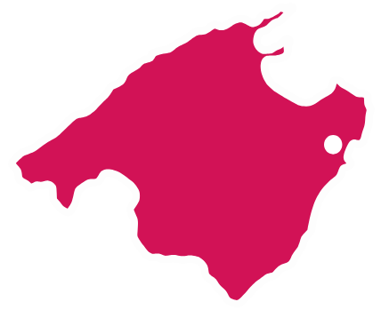 mallorca map mit markierung von cala millor im osten der insel