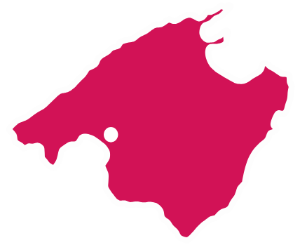 mallorca map mit markierung von playa de palma im süden der insel